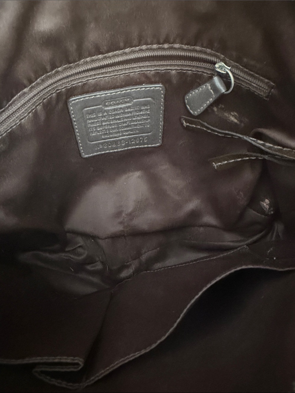 Coach Dark Brown Signature Hobo Bag with Charm - Picture 5 of 5